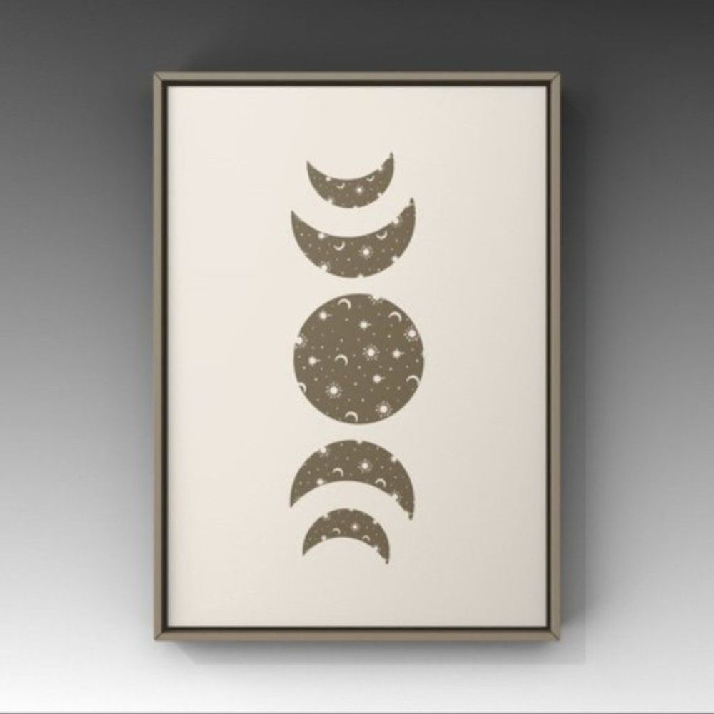Modern Moon phases graphic design wall art print
